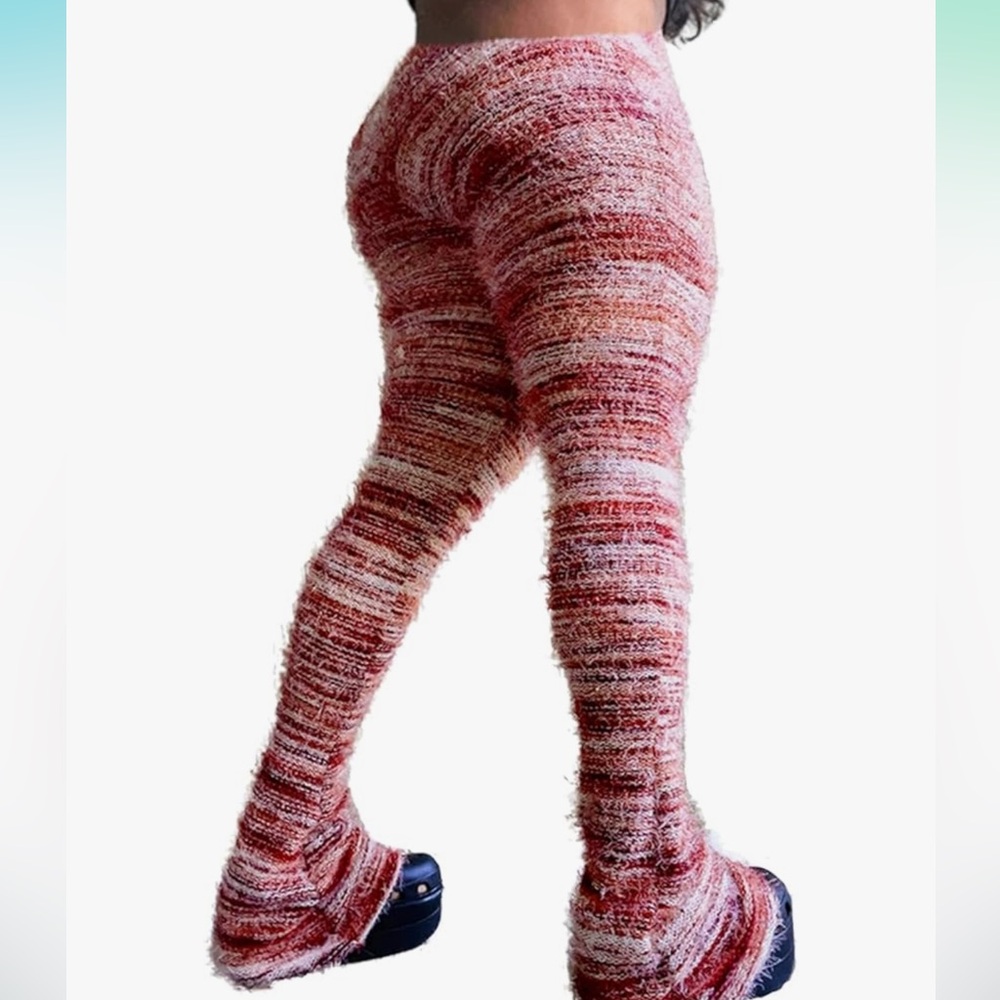 Stretchy Knit Boho Flare Leggings